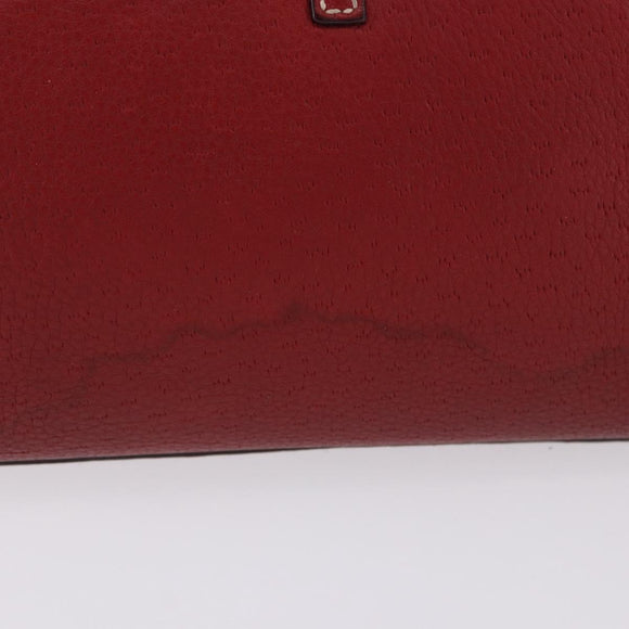 Salvatore Ferragamo Gancini Hand Bag Leather Red Silver Auth 196333