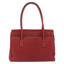 Salvatore Ferragamo Gancini Hand Bag Leather Red Silver Auth 196333-4