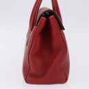 Salvatore Ferragamo Gancini Hand Bag Leather Red Silver Auth 196333-7