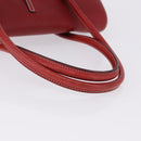 Salvatore Ferragamo Gancini Hand Bag Leather Red Silver Auth 196333-9