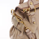 Miu Miu Hand Bag Leather 2way Pink Gold Auth 196334M-20