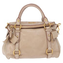 Miu Miu Hand Bag Leather 2way Pink Gold Auth 196334M-13