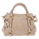 Miu Miu Hand Bag Leather 2way Pink Gold Auth 196334M-3