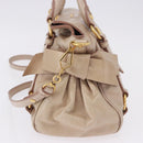 Miu Miu Hand Bag Leather 2way Pink Gold Auth 196334M-4