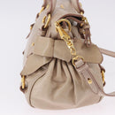 Miu Miu Hand Bag Leather 2way Pink Gold Auth 196334M-5