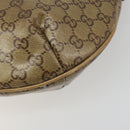 GUCCI GG Crystal Sherry Line Bag Coated Canvas Beige Gold 181092 Auth 196336-10