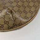 GUCCI GG Crystal Sherry Line Bag Coated Canvas Beige Gold 181092 Auth 196336-12