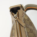 GUCCI GG Crystal Sherry Line Bag Coated Canvas Beige Gold 181092 Auth 196336-15