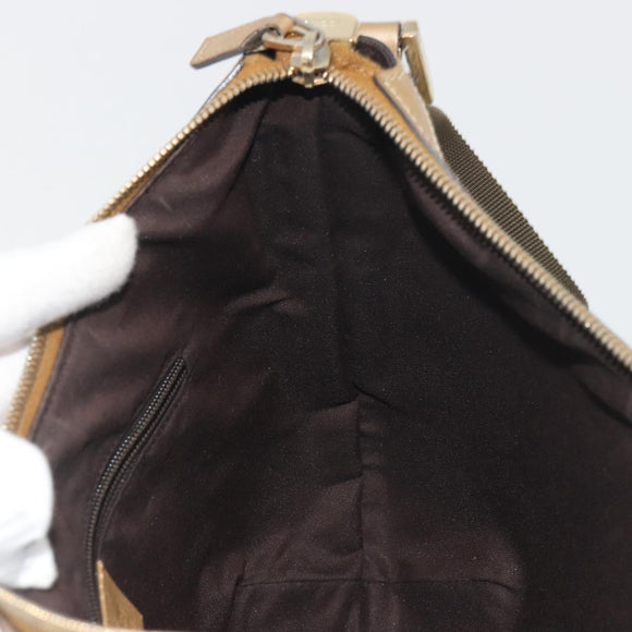 GUCCI GG Crystal Sherry Line Bag Coated Canvas Beige Gold 181092 Auth 196336