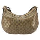 GUCCI GG Crystal Sherry Line Bag Coated Canvas Beige Gold 181092 Auth 196336-2