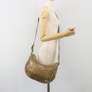 GUCCI GG Crystal Sherry Line Bag Coated Canvas Beige Gold 181092 Auth 196336-23