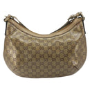 GUCCI GG Crystal Sherry Line Bag Coated Canvas Beige Gold 181092 Auth 196336-3