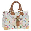LOUIS VUITTON Monogram Multicolor Speedy 30 Bag White Bron M92643 Auth 196338V-1