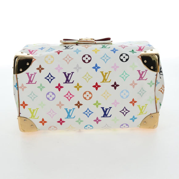 LOUIS VUITTON Monogram Multicolor Speedy 30 Bag White Bron M92643 Auth 196338V