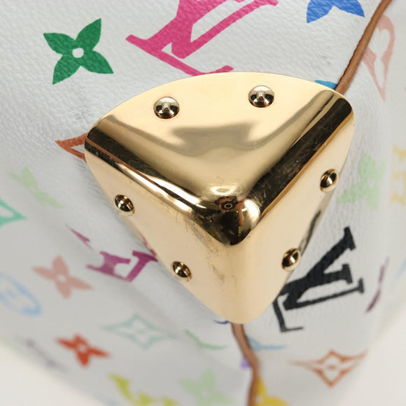 LOUIS VUITTON Monogram Multicolor Speedy 30 Bag White Bron M92643 Auth 196338V