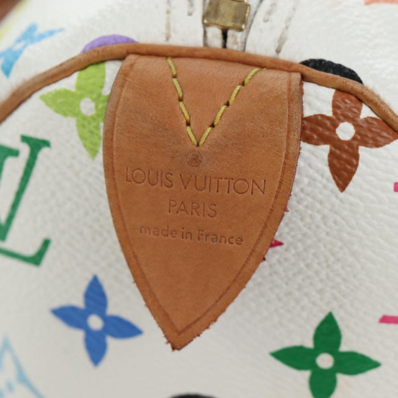 LOUIS VUITTON Monogram Multicolor Speedy 30 Bag White Bron M92643 Auth 196338V