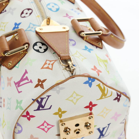 LOUIS VUITTON Monogram Multicolor Speedy 30 Bag White Bron M92643 Auth 196338V