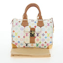 LOUIS VUITTON Monogram Multicolor Speedy 30 Bag White Bron M92643 Auth 196338V-12