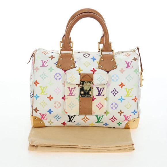 LOUIS VUITTON Monogram Multicolor Speedy 30 Bag White Bron M92643 Auth 196338V