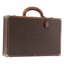 CELINE Macadam Canvas Trunk PVC Leather Brown Gold Auth 196339-1