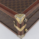 CELINE Macadam Canvas Trunk PVC Leather Brown Gold Auth 196339-16