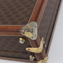 CELINE Macadam Canvas Trunk PVC Leather Brown Gold Auth 196339-8