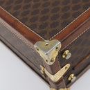 CELINE Macadam Canvas Trunk PVC Leather Brown Gold Auth 196339-17