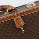 CELINE Macadam Canvas Trunk PVC Leather Brown Gold Auth 196339-18