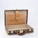 CELINE Macadam Canvas Trunk PVC Leather Brown Gold Auth 196339-21