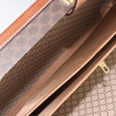 CELINE Macadam Canvas Trunk PVC Leather Brown Gold Auth 196339-22
