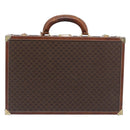 CELINE Macadam Canvas Trunk PVC Leather Brown Gold Auth 196339-2