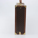CELINE Macadam Canvas Trunk PVC Leather Brown Gold Auth 196339-4
