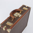 CELINE Macadam Canvas Trunk PVC Leather Brown Gold Auth 196339-6