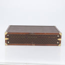 CELINE Macadam Canvas Trunk PVC Leather Brown Gold Auth 196339-5