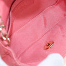 CHANEL Mini Matelasse 14 Valentine Chain Bag Lamb Skin Pink CC Auth 196341SAM-10