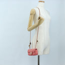 CHANEL Mini Matelasse 14 Valentine Chain Bag Lamb Skin Pink CC Auth 196341SAM-27