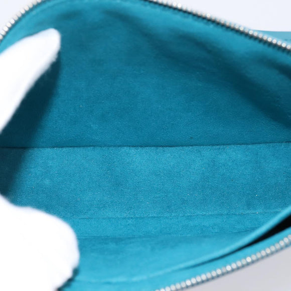 LOUIS VUITTON Epi Pochette Accessoires Pouch Cyan M40823 LV Auth 196344V