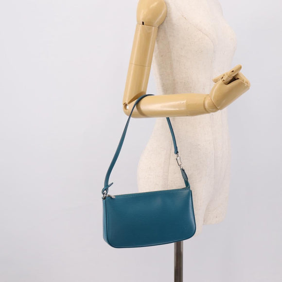 LOUIS VUITTON Epi Pochette Accessoires Pouch Cyan M40823 LV Auth 196344V