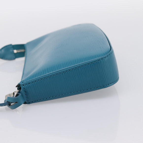 LOUIS VUITTON Epi Pochette Accessoires Pouch Cyan M40823 LV Auth 196344V