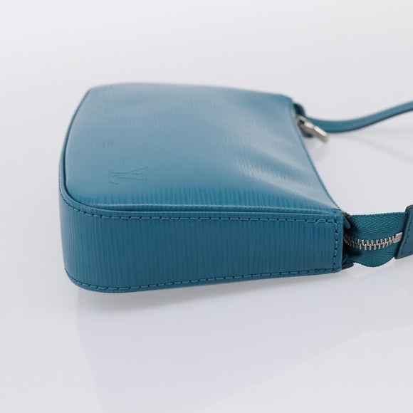 LOUIS VUITTON Epi Pochette Accessoires Pouch Cyan M40823 LV Auth 196344V