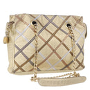 BALLY Chain Shoulder Bag Leather Gold Auth 196346-1