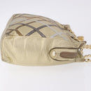 BALLY Chain Shoulder Bag Leather Gold Auth 196346-4