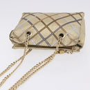 BALLY Chain Shoulder Bag Leather Gold Auth 196346-7