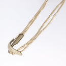 BALLY Chain Shoulder Bag Leather Gold Auth 196346-8