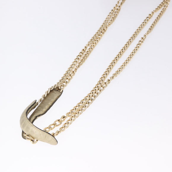 BALLY Chain Shoulder Bag Leather Gold Auth 196346