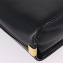 Christian Dior Hand Bag Calf Skin 2way Black Gold Auth 196348A-16
