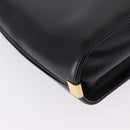 Christian Dior Hand Bag Calf Skin 2way Black Gold Auth 196348A-18