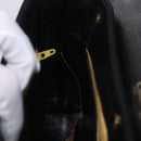 Christian Dior Hand Bag Calf Skin 2way Black Gold Auth 196348A-23