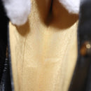 Christian Dior Hand Bag Calf Skin 2way Black Gold Auth 196348A-24