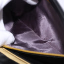 Christian Dior Hand Bag Calf Skin 2way Black Gold Auth 196348A-12